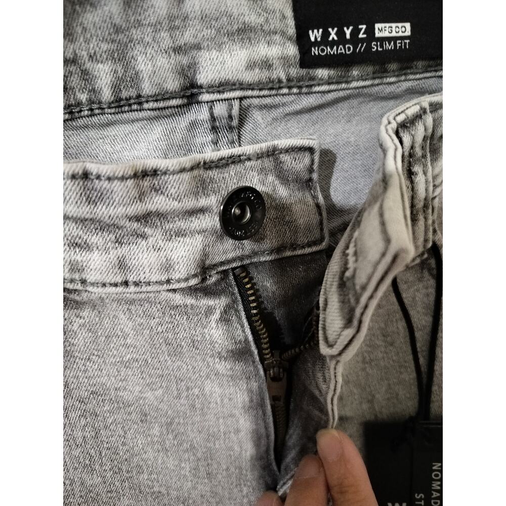 M648) WXYZ Nomad Men's Gray Slim Fit Stretch Denim Jeans Size W29/L30 - Picture 4 of 8